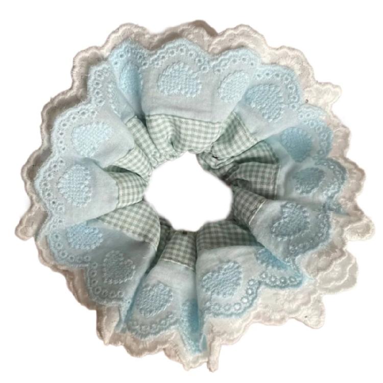 Scrunchies Blue Lacework Multi Layer Hair Tie Hair Rope Scrunchies Costume