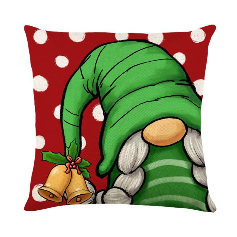 

Christmas Linen Throw Pillowcase Home Santa Gift Box Printed Pillowcase Living Room Sofa Cushion Cover 45*45cm
