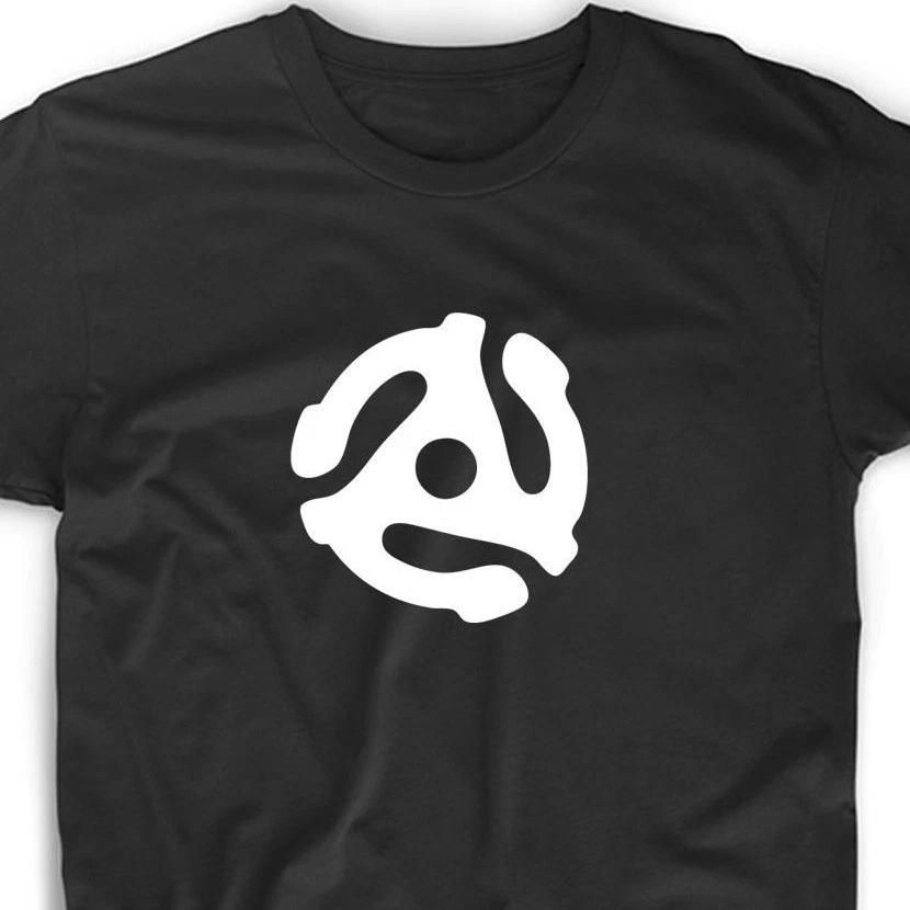 45 Record Adapter T Shirt Music Tee Musician Vinyl Collector Funny DJ Album Gift S