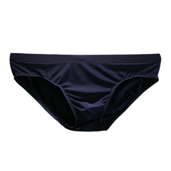 Men Briefs Ice Silk Low Waist Solid Color Ultra Thin Seamless Quick Dry Underpants Panties Underwear for Daily Wear
