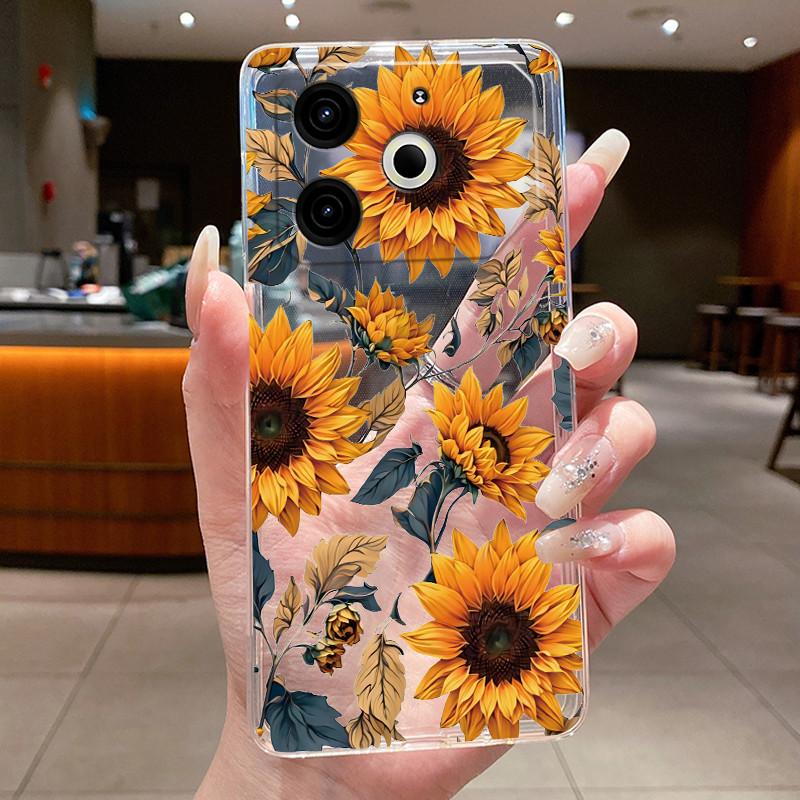 TPU Transparent Case For Tecno Pova 6 Neo Beautiful Bright Back Cover Stylish Viral Shockproof Soft Casing Butterfly Pattern
