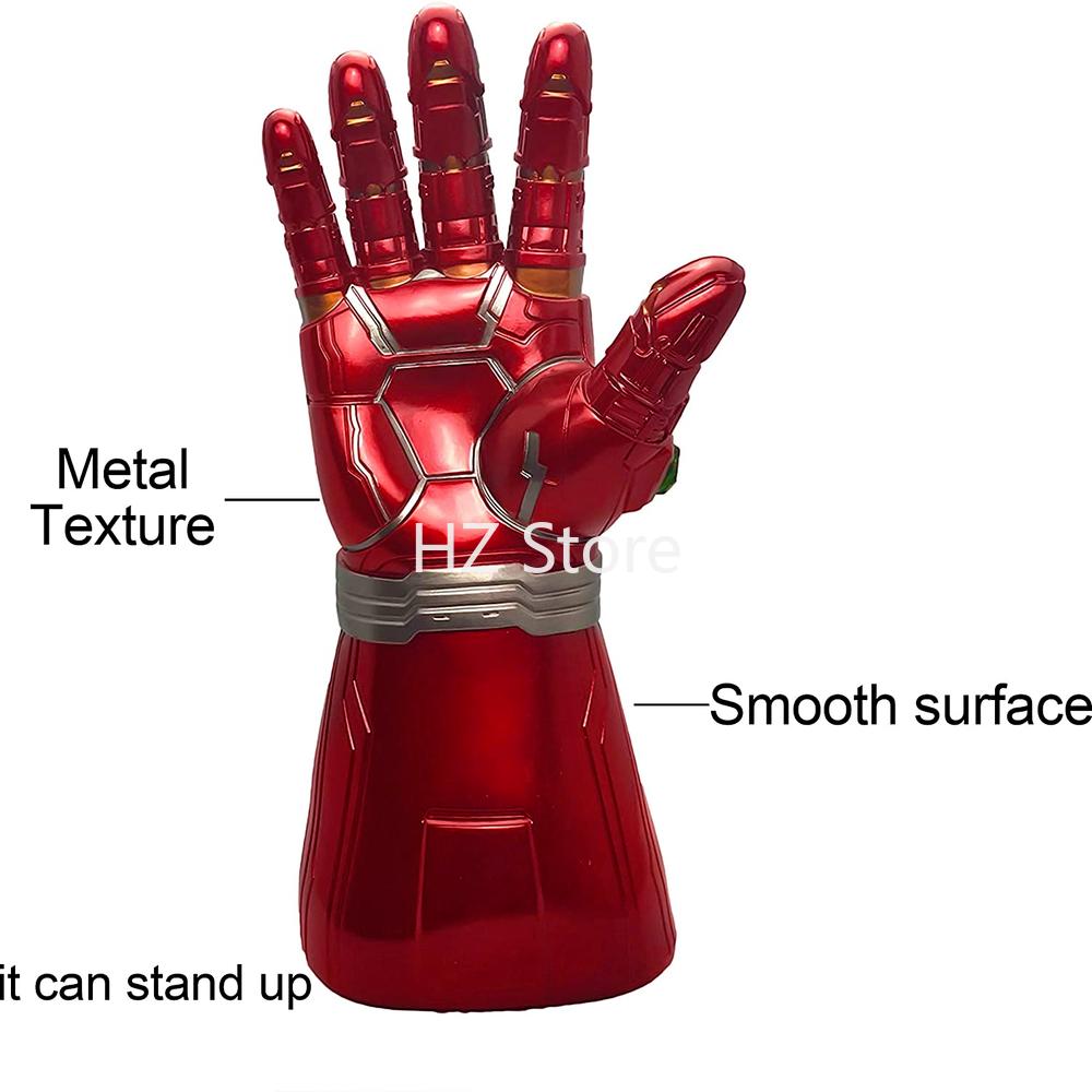 Iron Glove with Light Gem Stone Infinity Gauntlet Infinity Wars Ironm-an Halloween Cosplay Cos Toy for Kids Man Birthday Gift
