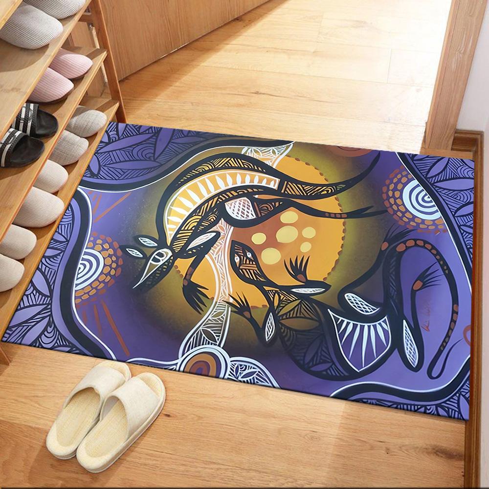 Aboriginal Artwork Floor Mats for Living Room, Bedroom and Room Decoration Are Suitable for Gifts.