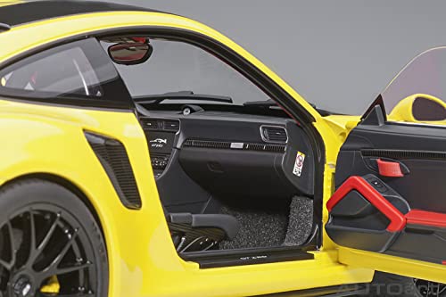 AUTOart 1/18 Scale Porsche 911 (991.2) GT2 RS Weissach Package Yellow/Carbon Black Finished Model 78172