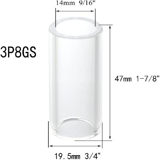 RIVERWELD TIG Glass Cups Clear Quartz Nozzle 3P8GS 9/16" 14mm for SR WP 17 18 26 TIG Welding Torches Pack of 5