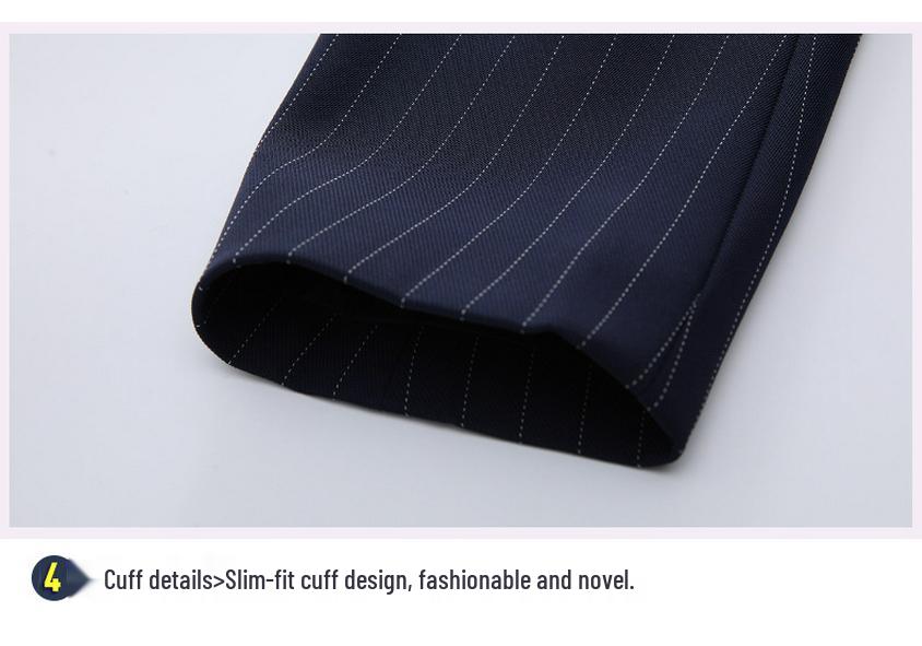 2025 Stylish Luxury Striped Suit Set: Slimming Professional Aviation & Rail Crew Uniform