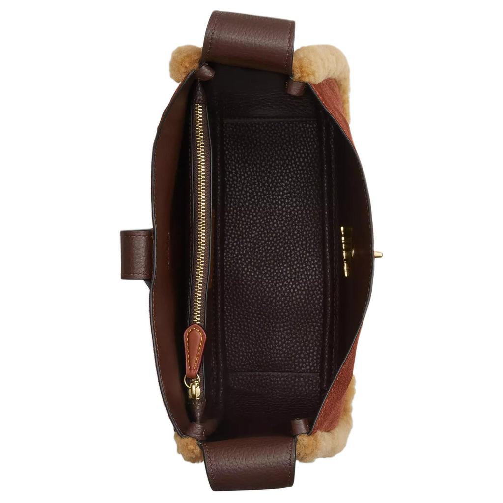 Coach Hadley 24 Verstellbarer Schultergurt Wildleder und veredeltes Kieselsteinleder Umhängetasche Mittel Vintage Braun Damen Umhängetasche CCZ26-IMYMY
