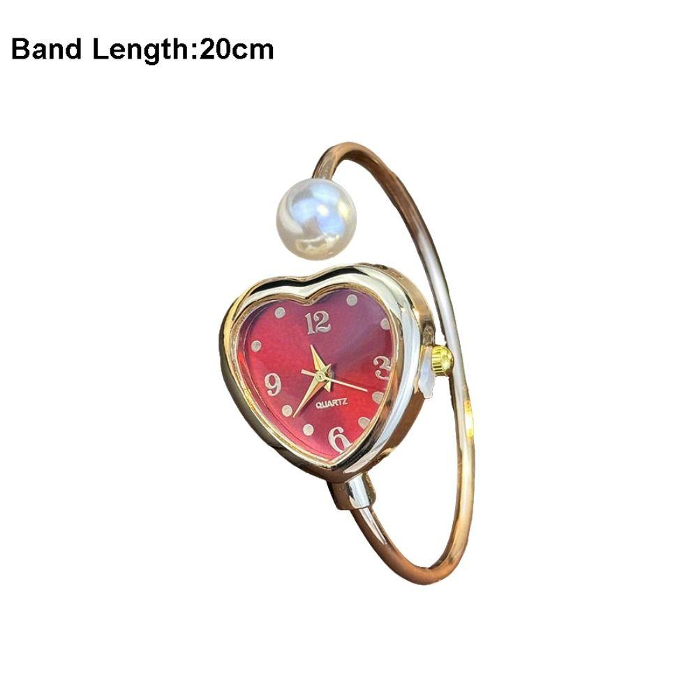 New Heart-shaped Dial Pearl Watch Adjustable Elegant Bracelet Watch Gift Luxury Ladies Watch for Women