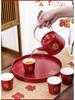 Wedding Tea Set: Elegant Teapot and Cups for Newlyweds' Traditional Ceremony