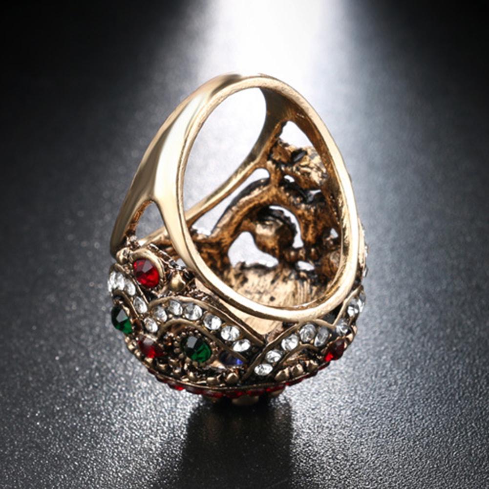 Luxury Ring Jewelry Rhinestone Party Inlaid Round Gift