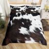 Cowhide Bedding Set Patchwork Cow Print Comforter Cover Farm Animal Duvet Cover Western Cowboy Farmhouse Polyester Quilt Cover