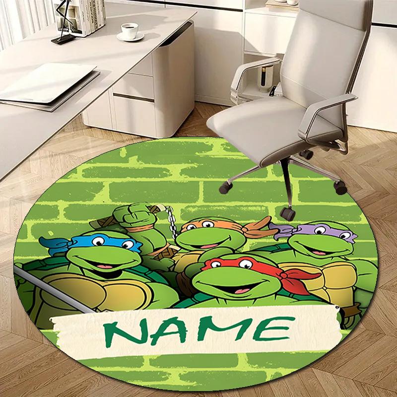 Personalized T-TMNT Round Chair Office Rug - Perfect for Mat, Office Chair & More - Ideal Gift for Birthdays and Holidays