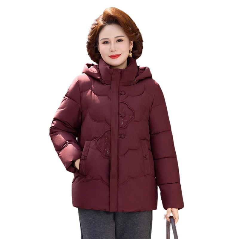 2025 Short Thickened Cotton Jacket for Middle-Aged and Elderly Women - Plus Size, Warm Winter Outerwear