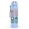 1PC Vintage Floral Botanical Set 750ml Color Plastic Sports Water Bottle Leakproof Flip Straw Lid Suitable for Sports Office Home Use