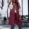 Vestă Lungă de Damă la Modă Vestă de Puf cu Glugă Fără Mâneci Casual pentru Femei