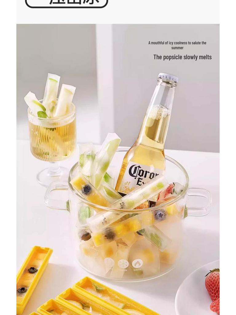 Food Grade Long Ice Cube Mold & Storage Tray for Whiskey and Cocktails