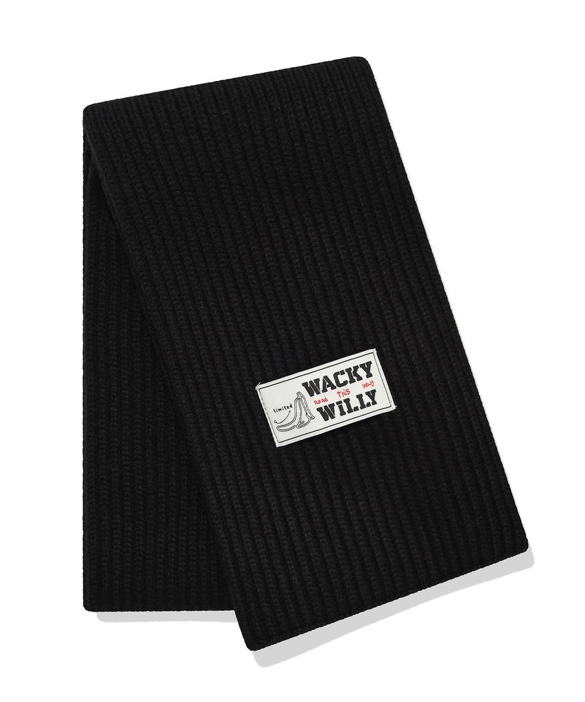 WACKY WILLY Basic Knit Scarf Black