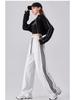 Women's High Waist Striped Wide Leg Sweatpants - Spring 2025 Edition