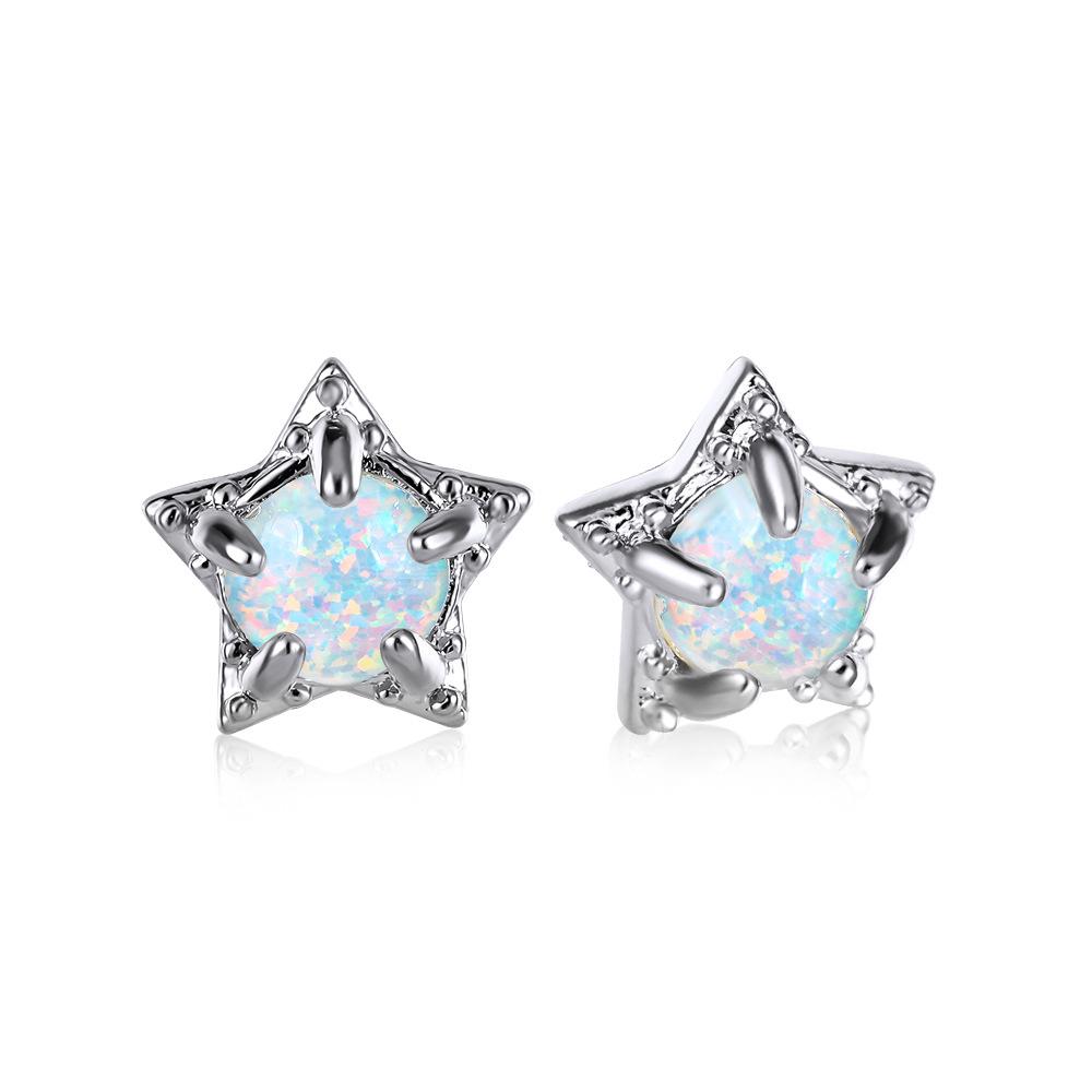 

Женские универсальные серьги Модные в форме круглой сине-белой звезды с пятью лучами