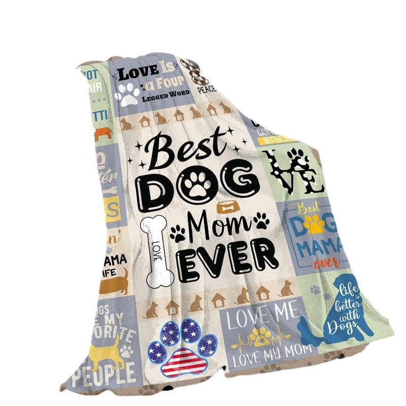 Dog Theme Digital-printed Polyester Bedroom Velvet Flannel Soft Sofa Cover Blanket Fleece Soft Sofa Cover Blankets for Beds