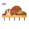 Entryway Organizer Shelf Solid Wood Key Holder with 5 Hooks, Decorative Wall Mounted Coat Rack Rack, Space Saving for Kitchen And Office Modern