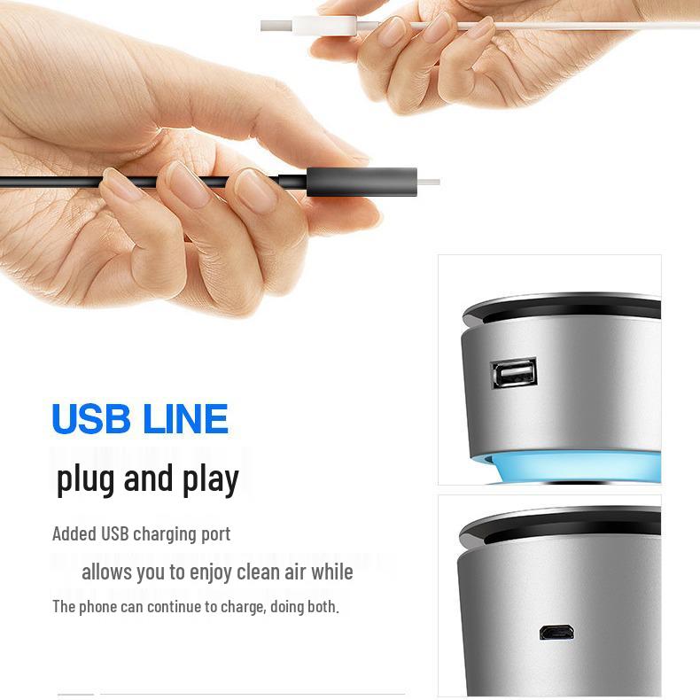 2025 Automatic Car Air Purifier with Atmosphere Light