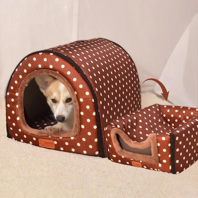 

New Warm and Comfortable Kennel Print Star Pet Dog Kennel Mat Top Foldable Cat Bed