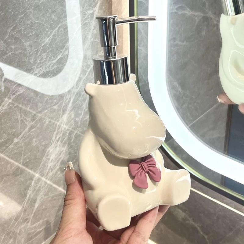 Hippopotamus Hand Sanitizer Bottle Press The Bottles Light Luxury Cartoon Shower Gel Laundry Detergent Bottle Soap Dispensers