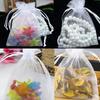 100pcs Drawstring Organza Bag Jewelry Pouch Wedding Party Favor Gift Bag White