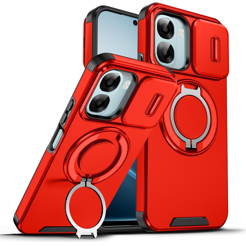 Or OPPO A6 Case Oppo A6X Cover OPPO A6s A6K A6 X 5G 4G Magnetic Ring Armor Slide Camera Lens Case Magsafe Wireless Charge Cover