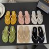 French Retro Flip-flops Women's Summer Outer Wear 2025 New with Skirt Flat Bottom Pinch Casual Beach Cool Slippers
