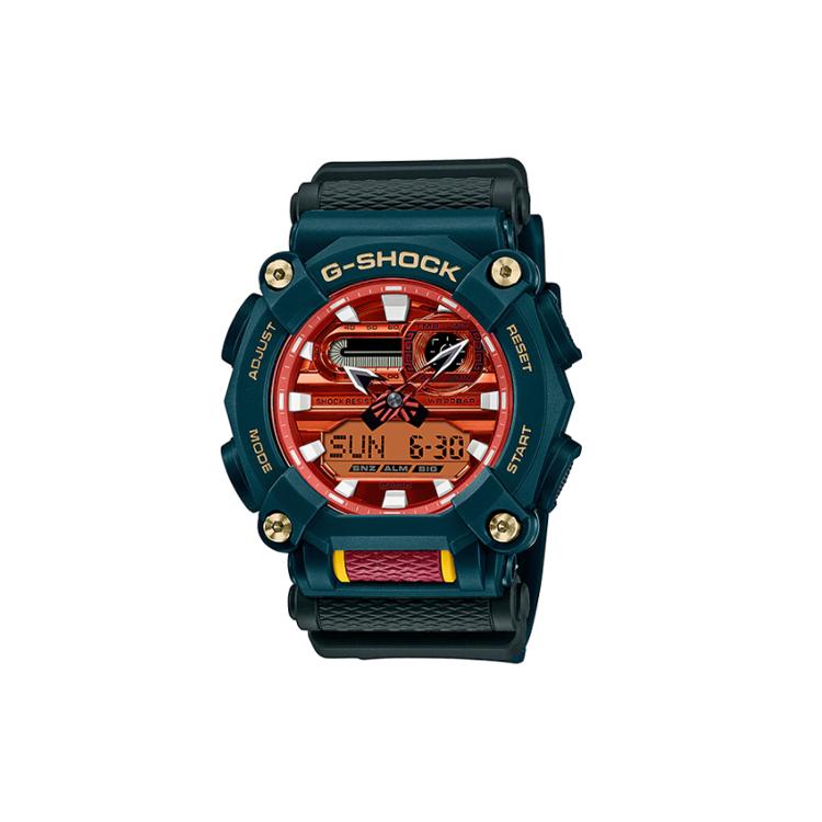 

CASIO Men Liquid Crystal/Analog Dual Display Series Red Watch GA-900DBR-3A GA-900DBR-3A Dark Green Case