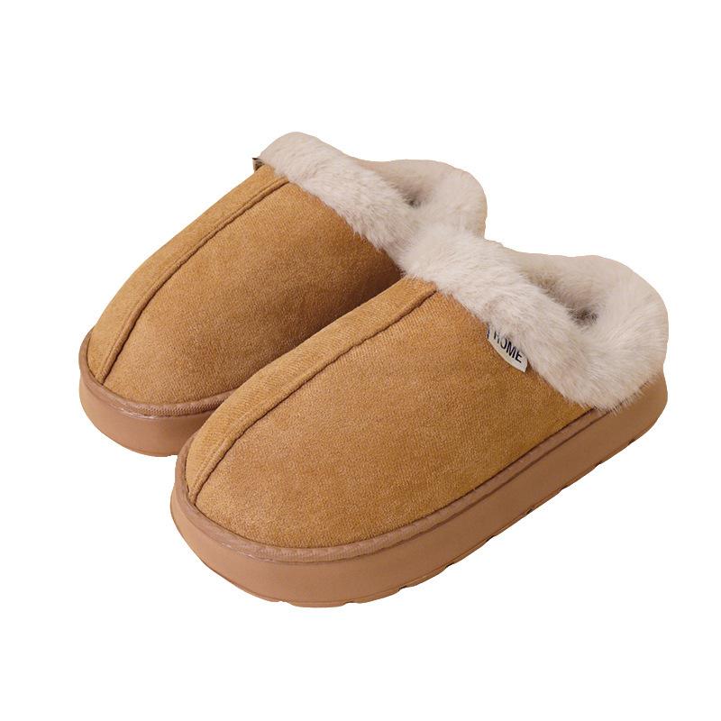 2025 new home thermal cotton slippers autumn and winter plush indoor winter thick-bottomed home slippers
