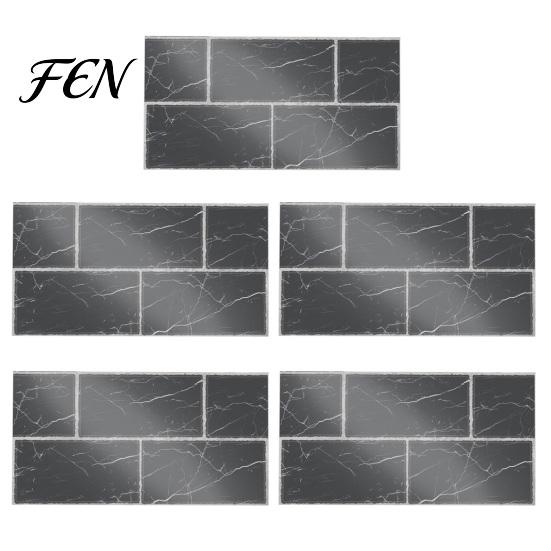 Waterproof Wall Decals for Kitchen 5Pcs Vintage Brick Tile Stickers, Oil?Proof Wallpaper, Peel Oil Proof Stickers Bathroom & Stick Backsplash Living