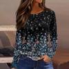 Women's T-shirt 3D Petals Falling Print Fashion Long Sleeve Round Neck Regular Top Holiday Weekend Spring and Autumn