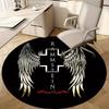 1pc Rammstein Angel Wings Cross Outdoor Round Carpet Gift for Home Office DecorRC2791