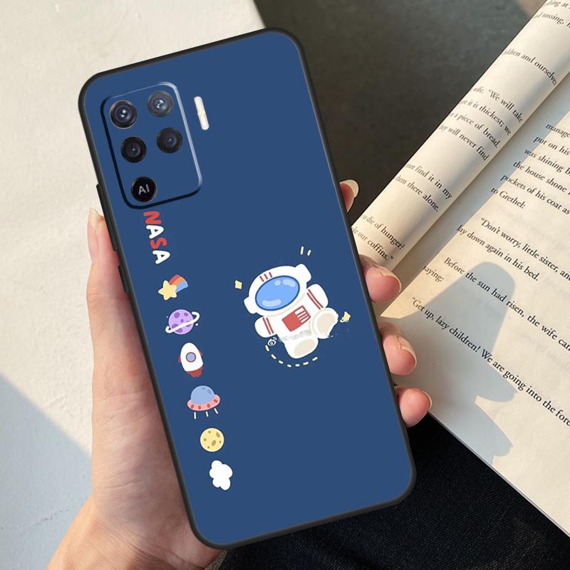 Astronaut Spaceship Case For Oppo A80 A60 A40 A78 A38 A18 A98 A58 A96 A76 A16 A94 A74 A54 A15 A17 A57 A77 A5 Pro