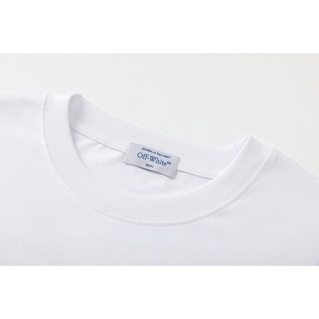 Off-White 2025 Primavera/Estate Nuove T-shirt da Uomo e da Donna a Maniche Corte e Girocollo con Motivo a Farfalla e Freccia