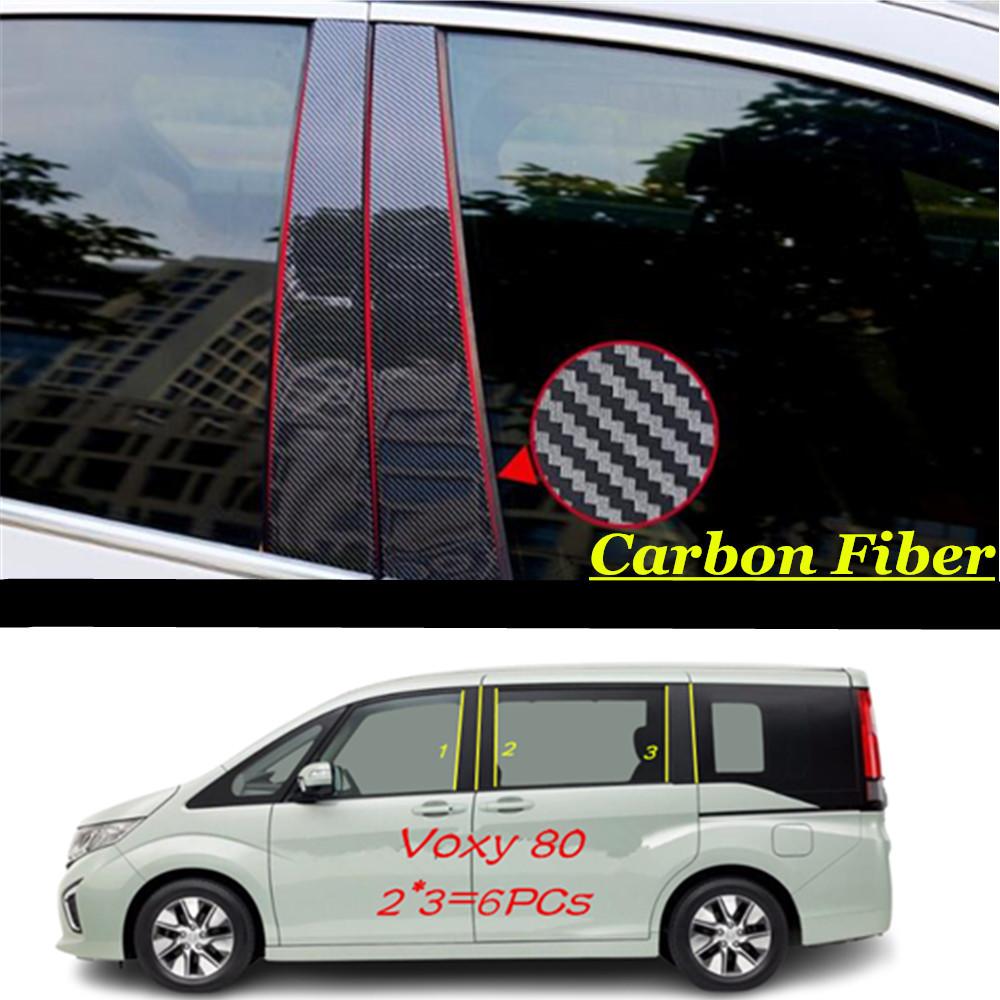 Car TPU/Glossy Mirror Pillar Post Cover Door Trim Window Molding Sticker Accessories For Toyota Noah/Voxy 80/Esquire 2014+