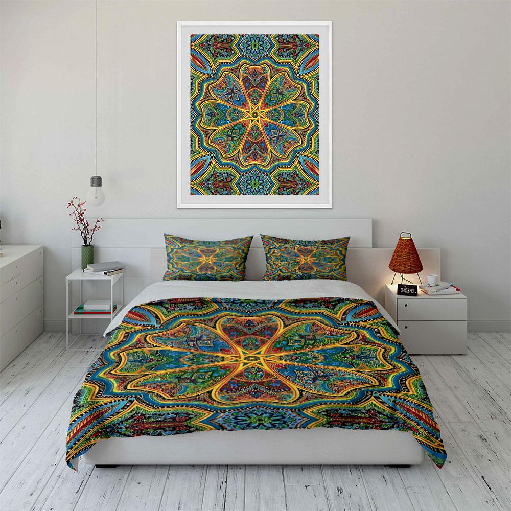 Mandala-inspired Floral Pattern. Bedding Sets Duvet Cover Sets Duvet Covers Pillowcases(1 * Duvet Cover 2 * Pillowcases, Without Duvet Insert)