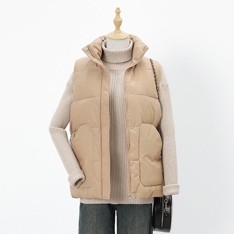 

2024 Женский утягивающий жилет - Стильный осенне-зимний безрукавный топ с воротником-стойкой, подчеркивающий талию L (100-115 lbs recommended) хаки