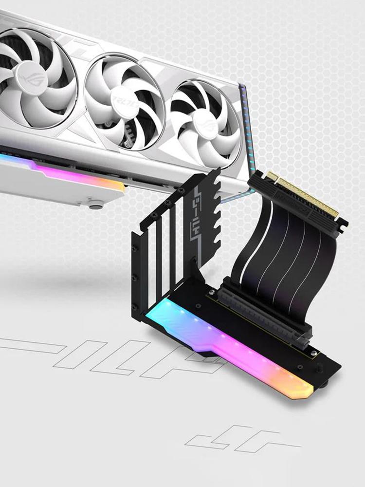 Pionowy Zestaw Uchwytu na Kartę Graficzną z 15cm Kabelkiem Riser PCI-E 4.0 X16 Zestaw Podpórki do Karty Graficznej Kąt Prostego 90 Stopni