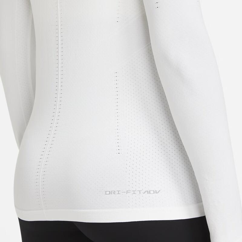Nike Solid Casual Commuter Sports Round Neck Long Sleeve T-Shirt Women Tops White DD0594-100