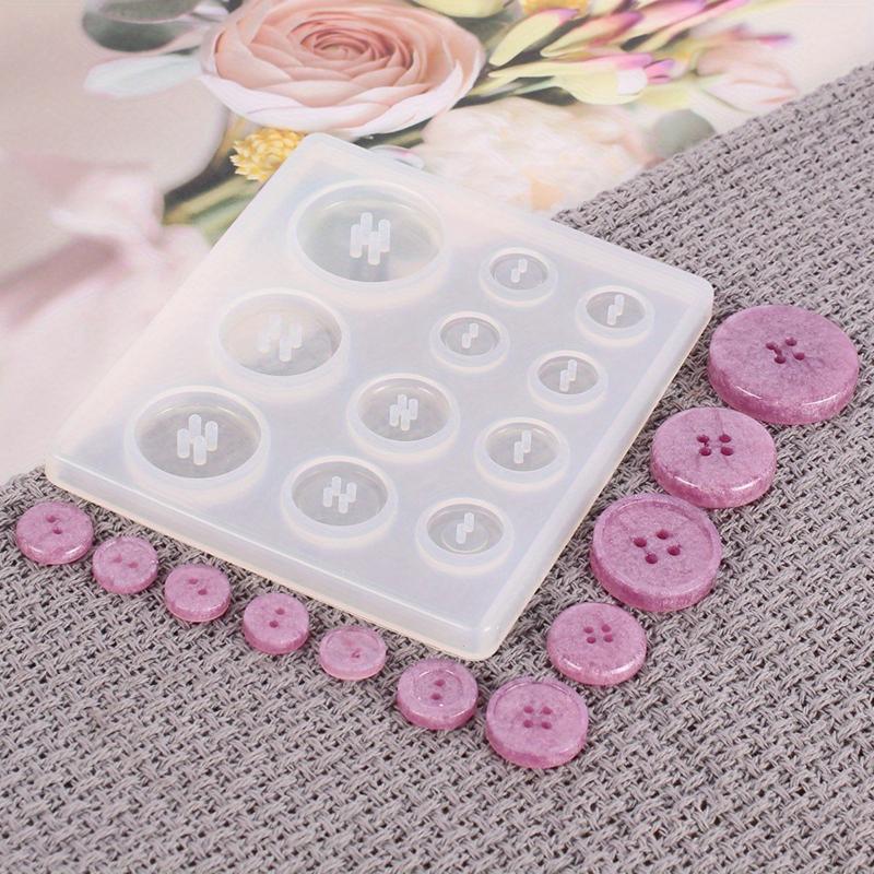 White Silicone Button Mold 5 Pcs for Epoxy Resin Crafts DIY Jewelry Making Durable Decorative Buttons Versatile Designs