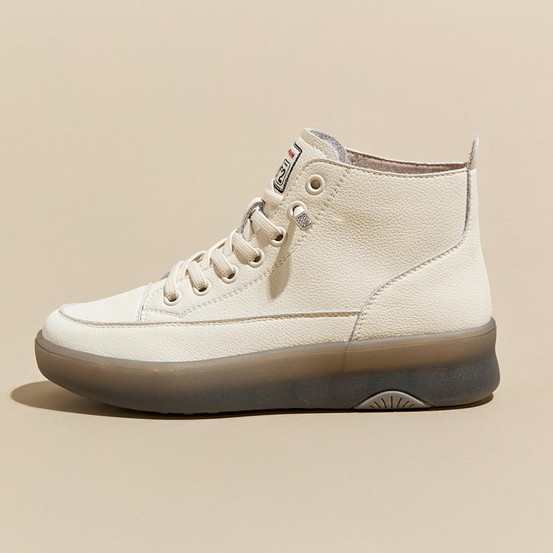 

Классические белые туфли на плоской подошве из кожи с высоким верхом 40 белый