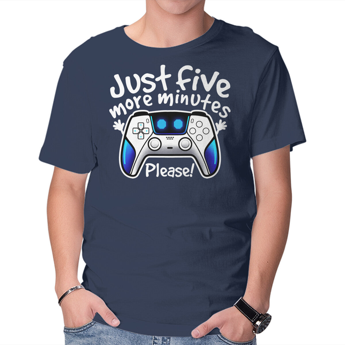 Unisex Crew Neck T-Shirt Just Five More Minutes Astro Graphic Short Sleeve Casual Tee XL