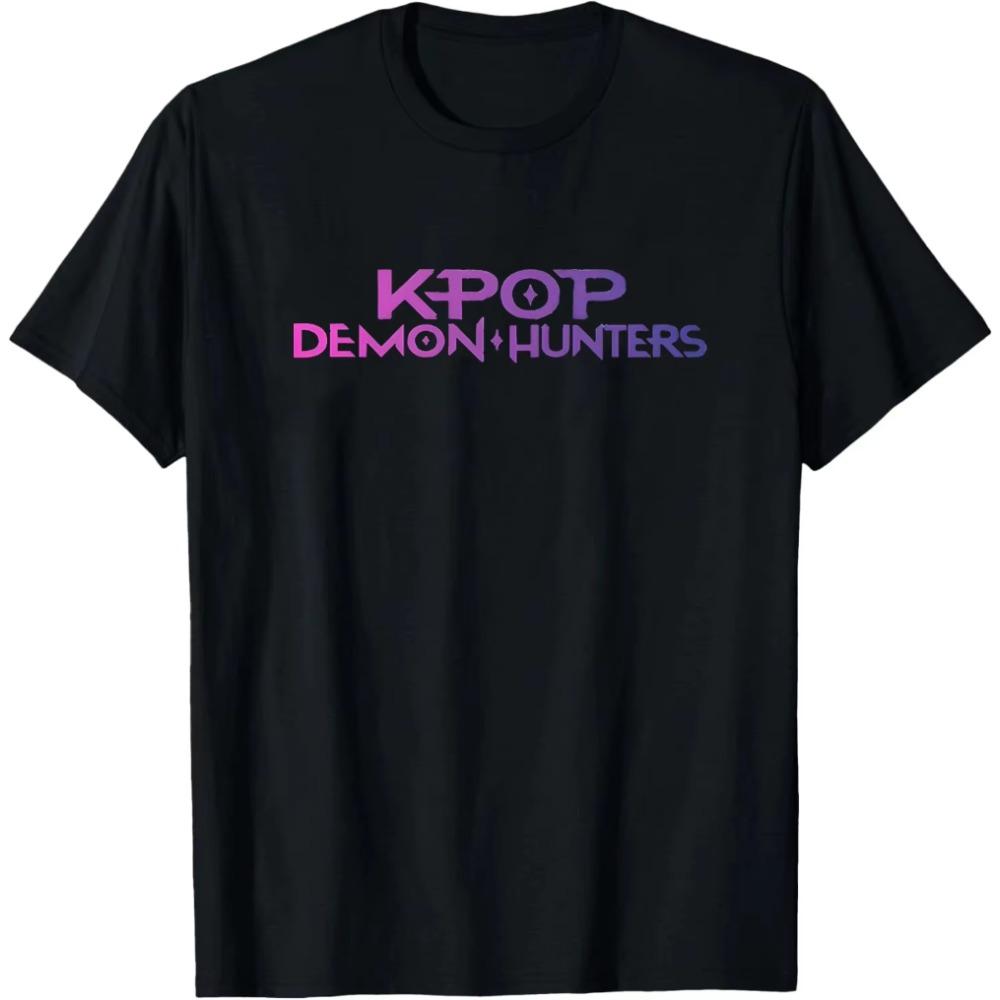 2025 KPOP Demon Hunters Huntrix Anime 2-Sided Cotton Women T-shirt Graphic Short Sleeve Shirt Unisex Women Men T Shirt Summer