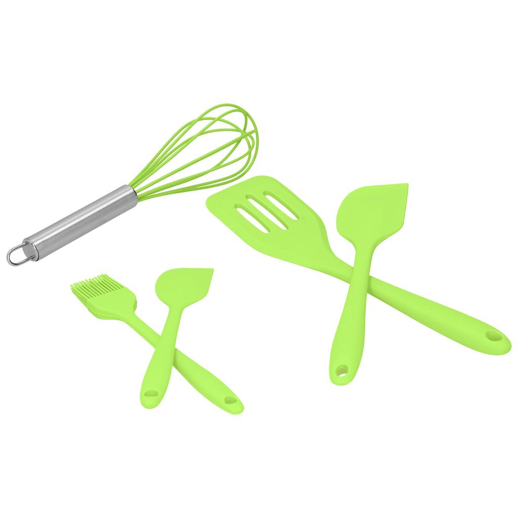 Cooking Spatula Set Silicone Baking Scraper Heat Resistant Kitchen Utensil(Pink )
