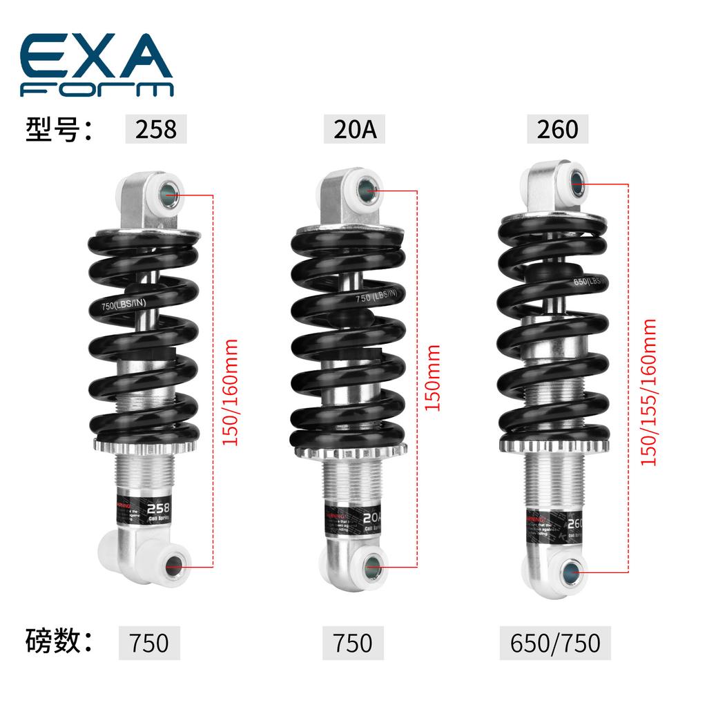 Amortiguador de Resorte 150mm 160mm 155mm Exa Form Mtb Suspensión Trasera de Muelle Amortiguador de Compresión Para Patinete Bicicleta Eléctrica de Montaña