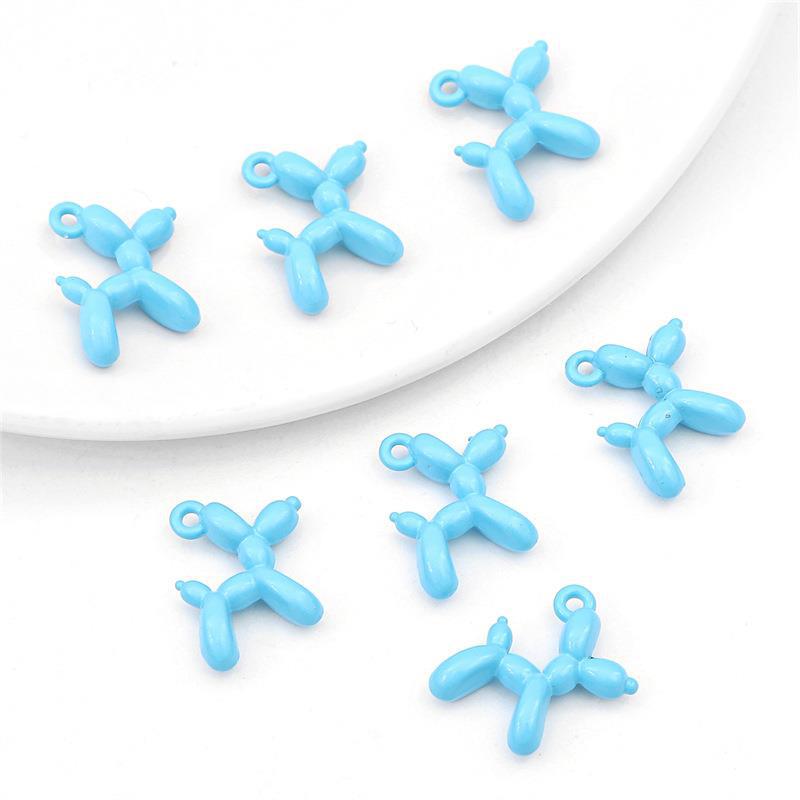 3D Colorful Balloon Puppy Alloy Pendant for DIY Jewelry Making